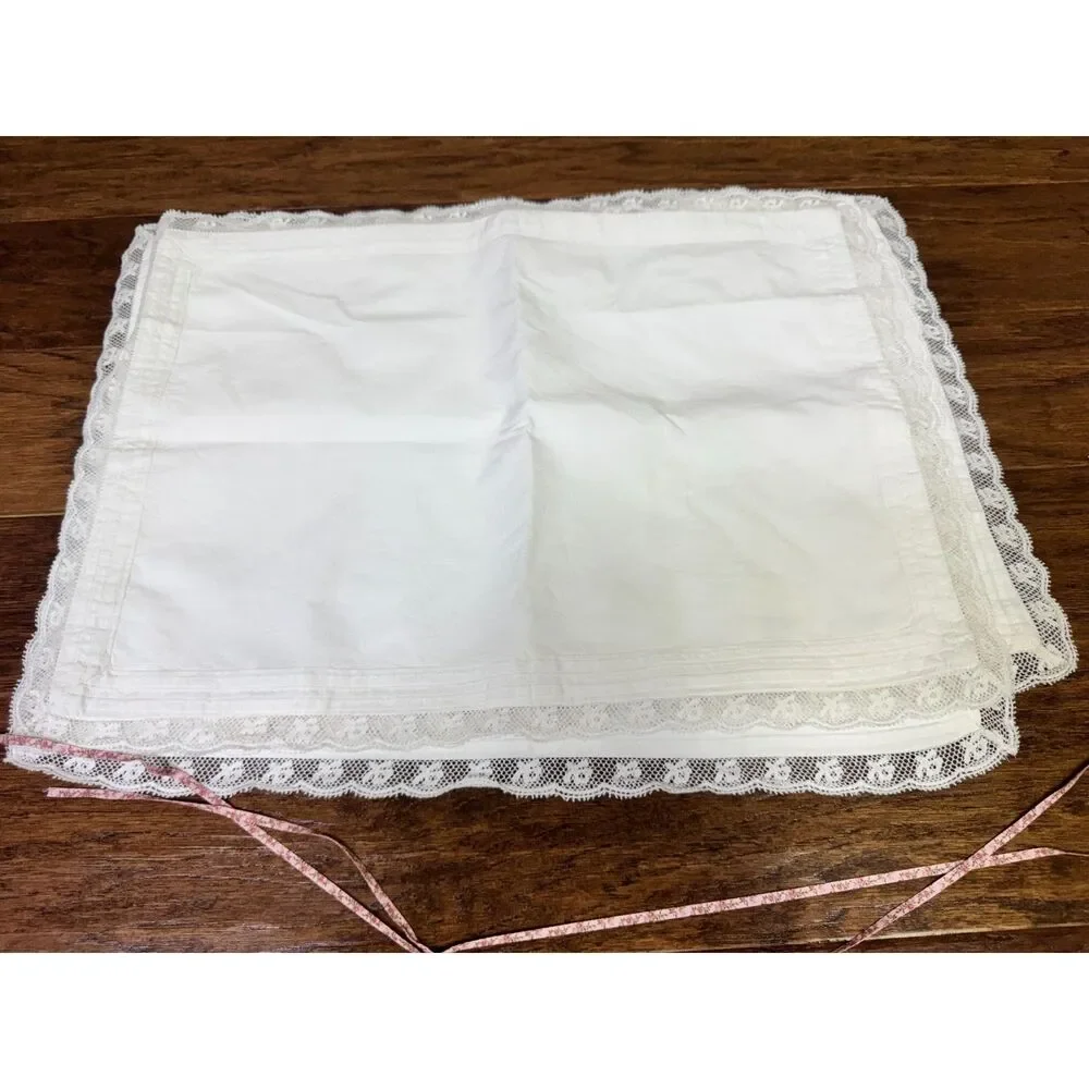 NEW - LOVE SHACK FANCY Victorian Place Mats, Set of 4, White, Cotton/Lace